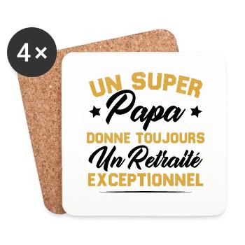 Super papa donne toujours un retraité exceptionnel - Dessous de verre (lot de 4) - blanc - Devant