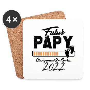 Futur Papy 2022 Annonce Grossesse - Dessous de verre (lot de 4) - blanc - Devant