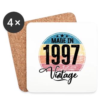 Vintage Made in 1997 Geburtsjahr 1997 Geburtstag - Untersetzer (4er-Set) - Weiß - Vorne
