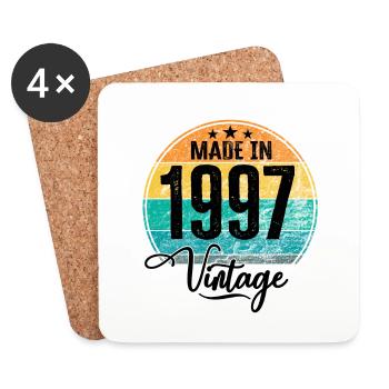 Vintage Made in 1997 Geburtsjahr 1997 Geburtstag - Untersetzer (4er-Set) - Weiß - Vorne