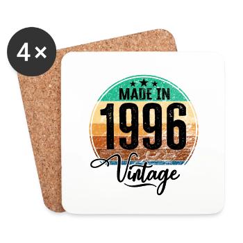 Millésime Fabriqué en 1996 Année de naissance 1996 Anniversaire - Dessous de verre (lot de 4) - blanc - Devant