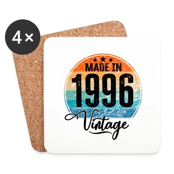 Millésime Fabriqué en 1996 Année de naissance 1996 Anniversaire - Dessous de verre (lot de 4) - blanc - Devant