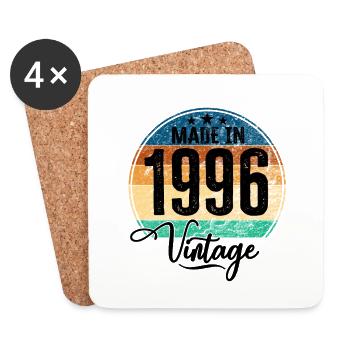 Millésime Fabriqué en 1996 Année de naissance 1996 Anniversaire - Dessous de verre (lot de 4) - blanc - Devant