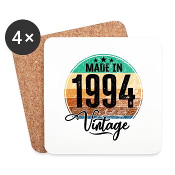 Millésime Fabriqué en 1994 Année de naissance 1994 Anniversaire - Dessous de verre (lot de 4) - blanc - Devant