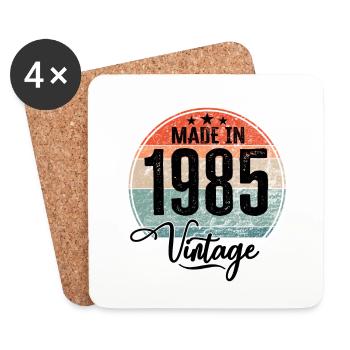 Millésime Fabriqué en 1985 Année de naissance 1985 Anniversaire - Dessous de verre (lot de 4) - blanc - Devant