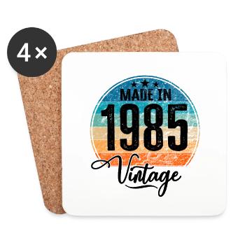 Millésime Fabriqué en 1985 Année de naissance 1985 Anniversaire - Dessous de verre (lot de 4) - blanc - Devant