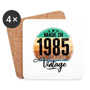 Millésime Fabriqué en 1985 Année de naissance 1985 Anniversaire - Dessous de verre (lot de 4) - blanc - Devant