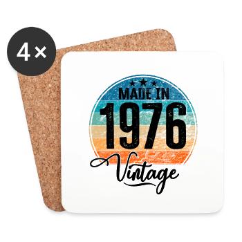 Vintage Made in 1976 Year of birth 1976 Birthday - Coasters (set of 4) - white - Front