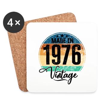 Vintage Made in 1976 Year of birth 1976 Birthday - Coasters (set of 4) - white - Front