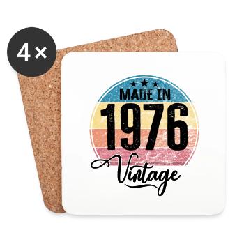 Vintage Made in 1976 Year of birth 1976 Birthday - Coasters (set of 4) - white - Front