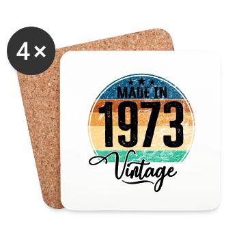 Millésime Fabriqué en 1973 Année de naissance 1973 Anniversaire - Dessous de verre (lot de 4) - blanc - Devant