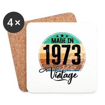 Millésime Fabriqué en 1973 Année de naissance 1973 Anniversaire - Dessous de verre (lot de 4) - blanc - Devant