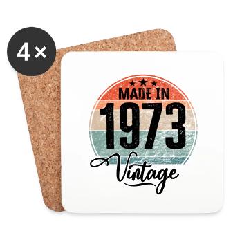 Millésime Fabriqué en 1973 Année de naissance 1973 Anniversaire - Dessous de verre (lot de 4) - blanc - Devant
