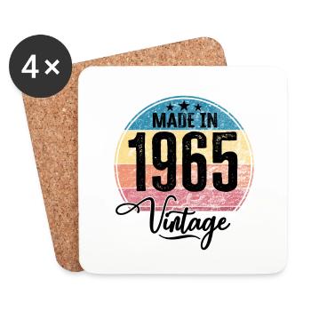 Millésime Fabriqué en 1965 Année de naissance 1965 Anniversaire - Dessous de verre (lot de 4) - blanc - Devant
