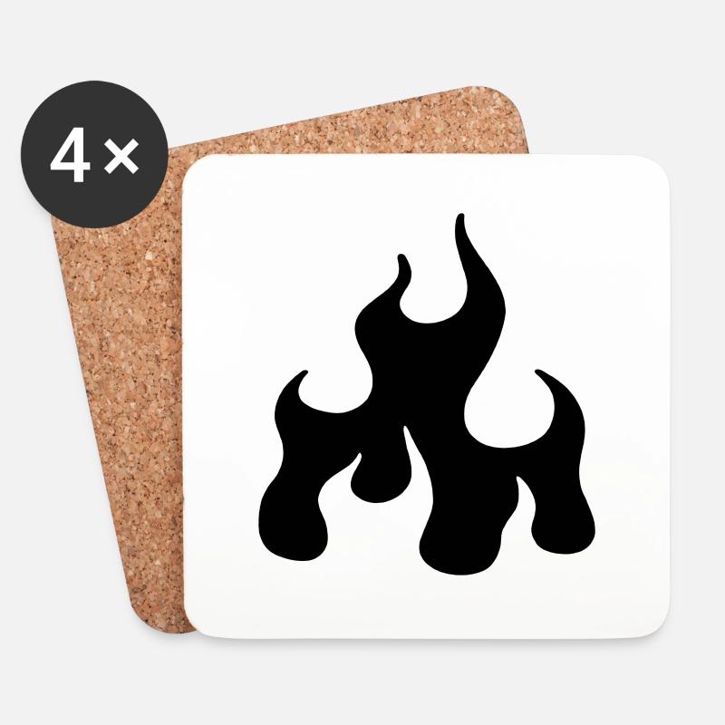 Feuer - Untersetzer (4er-Set) - Weiß
