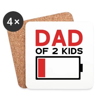 DAD OF 2 KIDS - Coasters (set of 4) - white - Front