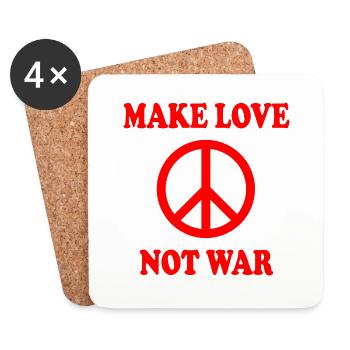 Make love not war - Untersetzer (4er-Set) - Weiß - Vorne
