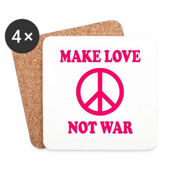 Make love not war - Untersetzer (4er-Set) - Weiß - Vorne