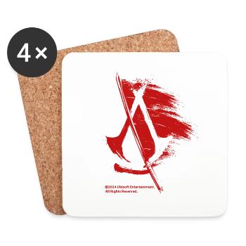 Assassin's Creed Shadows Logo Rouge Transparent - Dessous de verre (lot de 4) - blanc - Devant