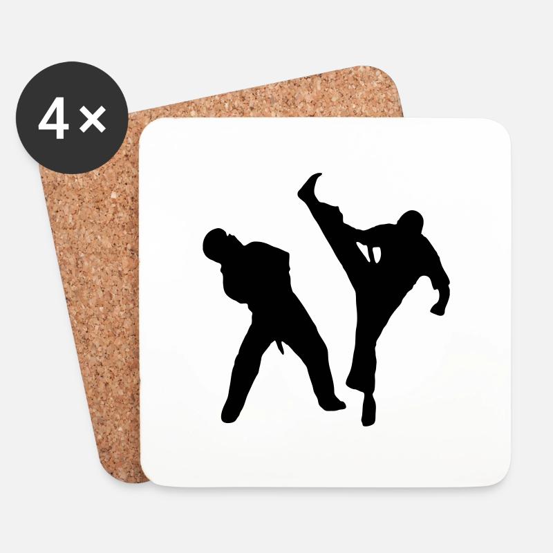 Axe Kick - Untersetzer (4er-Set) - Weiß