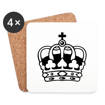 Crown / Krone / Couronne / Corona - Coasters (set of 4) - white - Front