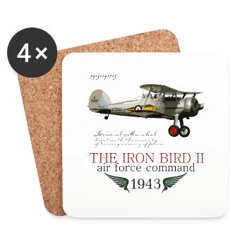 AVIONS DE CHASSE 2 - Dessous de verre (lot de 4) - blanc - Devant