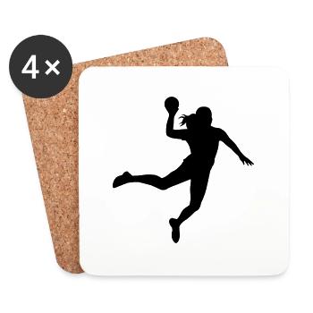 Handballerin Silhouette 1 - Untersetzer (4er-Set) - Weiß - Vorne