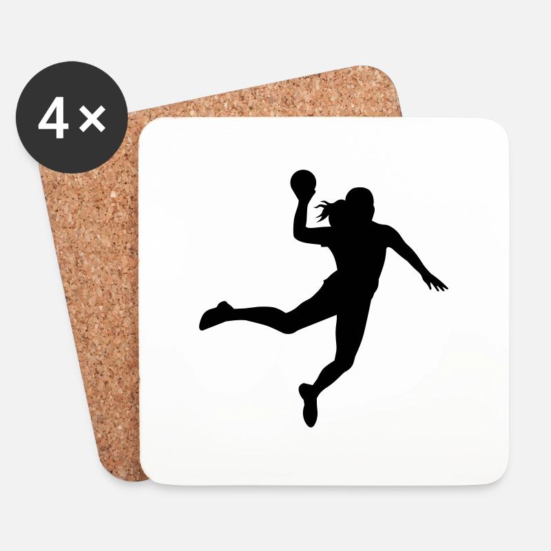 Handballerin Silhouette 1 - Untersetzer (4er-Set) - Weiß