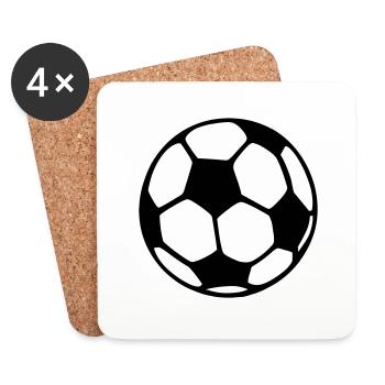 Ballon de foot - Dessous de verre (lot de 4) - blanc - Devant