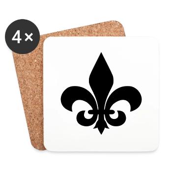 Fleur de lys - Dessous de verre (lot de 4) - blanc - Devant