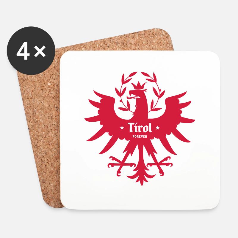 Tirol Forever - Untersetzer (4er-Set) - Weiß
