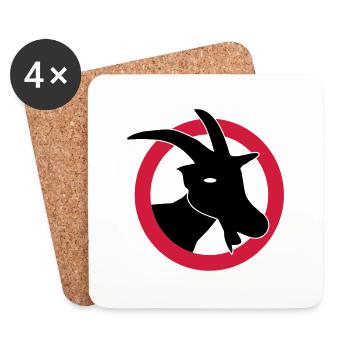 Attention goats - Coasters (set of 4) - white - Front