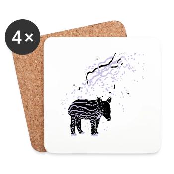 PLUX Tapir - Untersetzer (4er-Set) - Weiß - Vorne