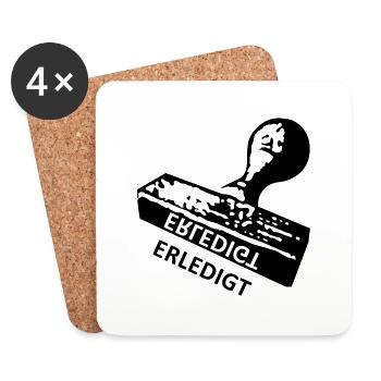 Erledigt - Stempel - Abi - Untersetzer (4er-Set) - Weiß - Vorne