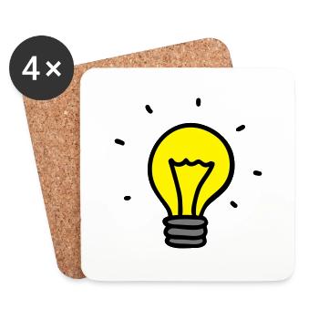 Glühbirne - Idee 3 - Untersetzer (4er-Set) - Weiß - Vorne