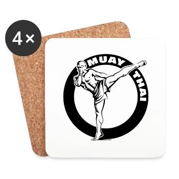 Muay Thai - Untersetzer (4er-Set) - Weiß - Vorne