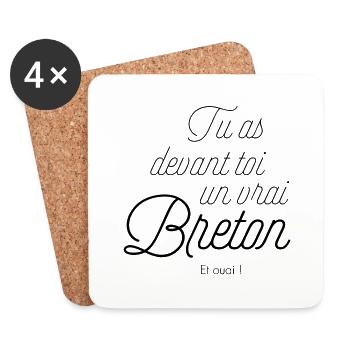un vrai breton - Dessous de verre (lot de 4) - blanc - Devant
