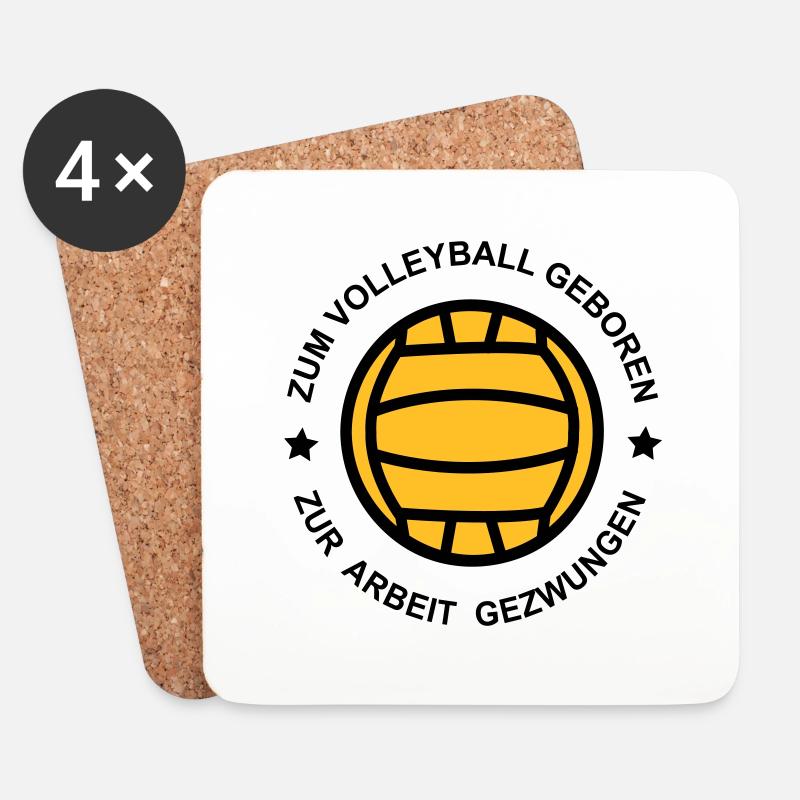 Volleyball - Untersetzer (4er-Set) - Weiß
