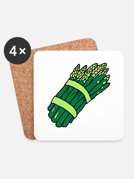 asparagus - Coasters (set of 4) - white