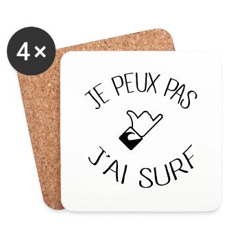 Je peux pas j'ai Surf - Dessous de verre (lot de 4) - blanc - Devant