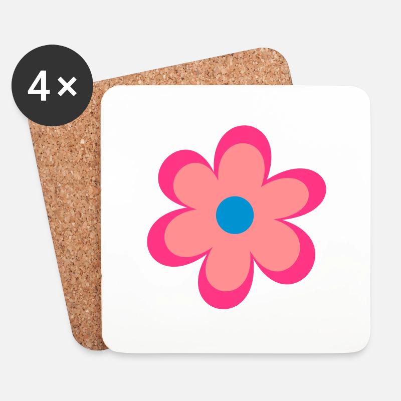 Blumen - Untersetzer (4er-Set) - Weiß