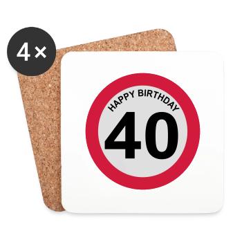 40 - Untersetzer (4er-Set) - Weiß - Vorne