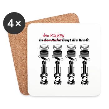 In den Kolben liegt die.. - Untersetzer (4er-Set) - Weiß - Vorne