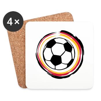 Fussball (Deutschland) - Untersetzer (4er-Set) - Weiß - Vorne