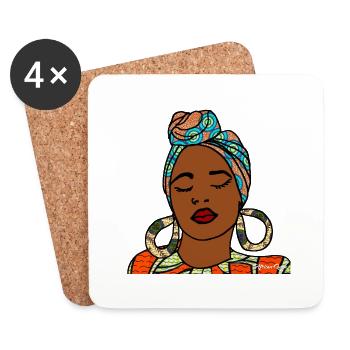 turban-bouche-ligne - Dessous de verre (lot de 4) - blanc - Devant