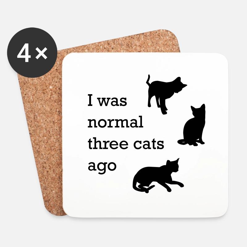 i was normal 3 cats ago - Untersetzer (4er-Set) - Weiß