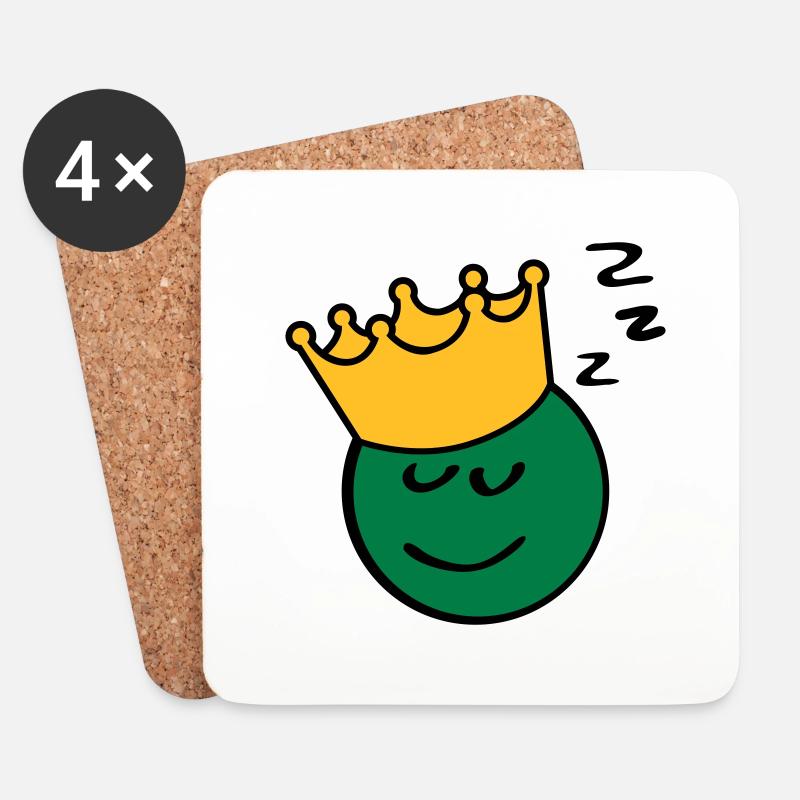Erbsenkönig sleep - Untersetzer (4er-Set) - Weiß
