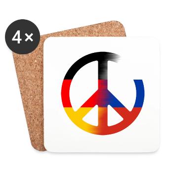 Peace Deutsch- Russland - Untersetzer (4er-Set) - Weiß - Vorne