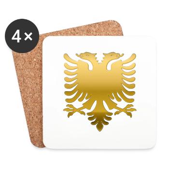 gold albania 3d coat - Untersetzer (4er-Set) - Weiß - Vorne