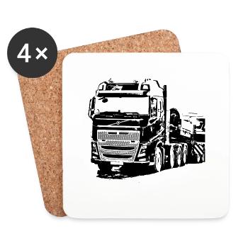 Schwedischer LKW - Untersetzer (4er-Set) - Weiß - Vorne